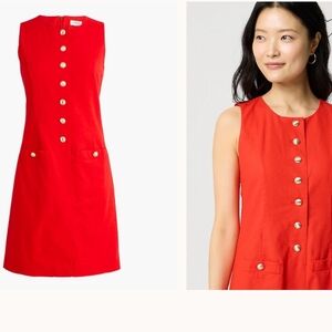 NWT J.Crew Linen-blend button-front mini dress Office Interview ck732